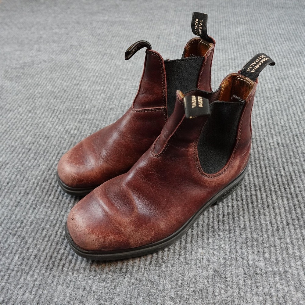 Blundstone Brown Leather Chelsea Ankle Boots Womens Size 5.5 Pull On Casual